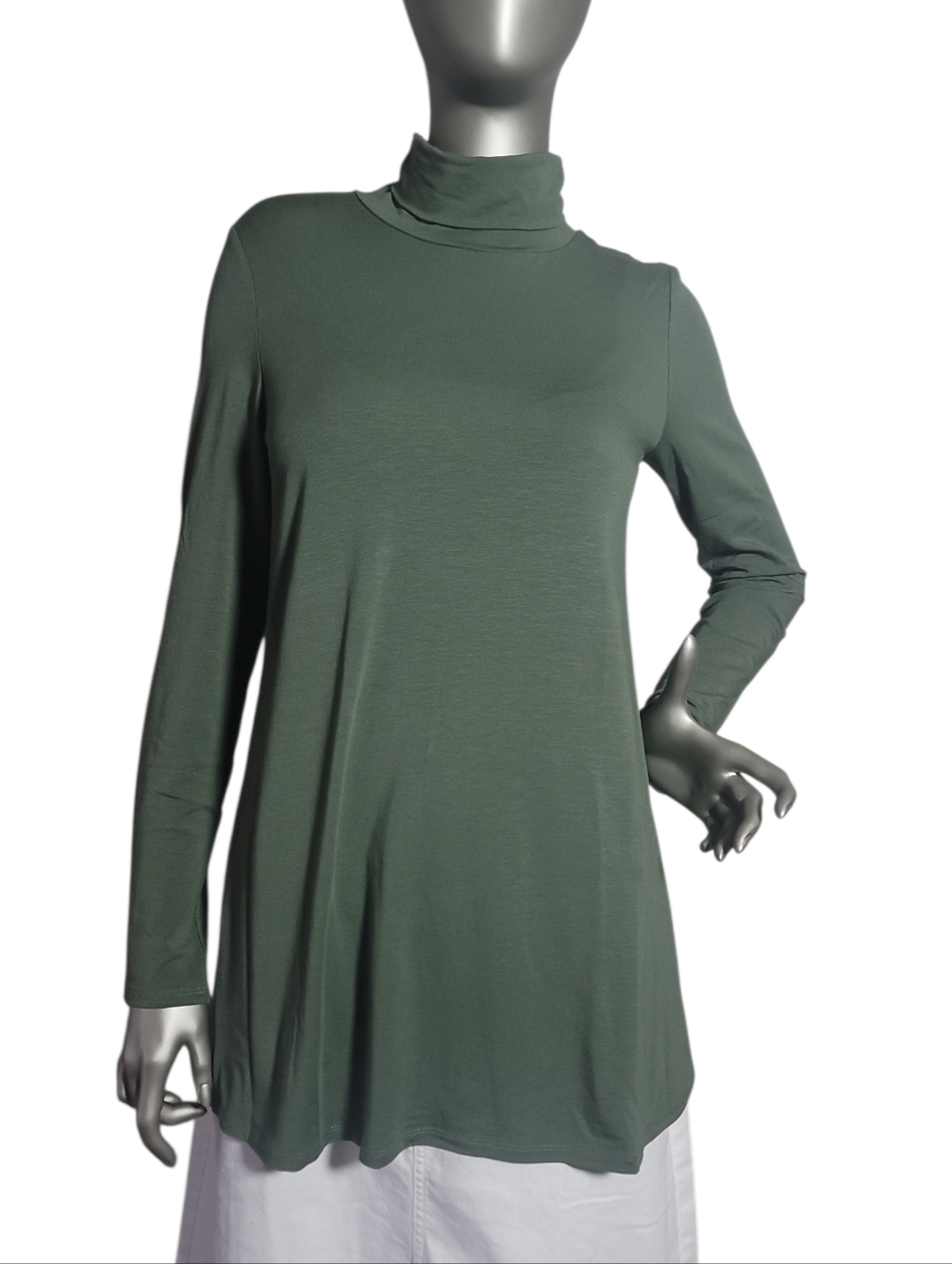Eileen Fisher Cypress Scrunch Neck Tunic Top Size XXS NWT - Picture 2 of 14